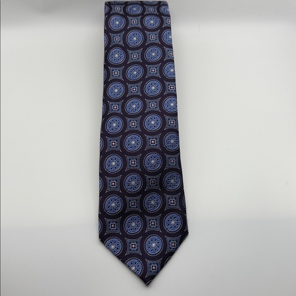 Daniel Cremieux Other - Daniel Cremieux Blue & Purple Geometric Tie,Made in Italy 100% Silk
